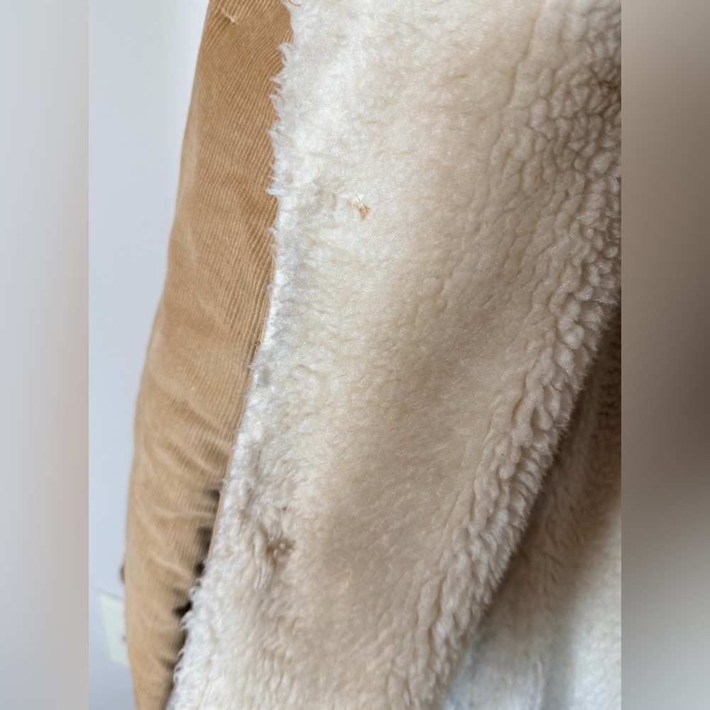Vintage shearling corduroy coat tan men’s 40 M - Picture 5 of 9